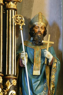 Aziz Valentine, Hırvatistan 'ın başkenti Zagreb' deki St. Clare kilisesindeki Kutsal Üç Kral 'ın mihrabında heykel.