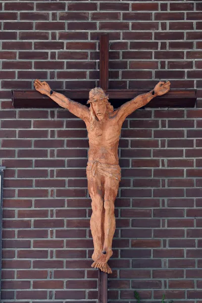 Crucifix Parochiekerk Van Heilige Geest Staglisce Zagreb Kroatië — Stockfoto
