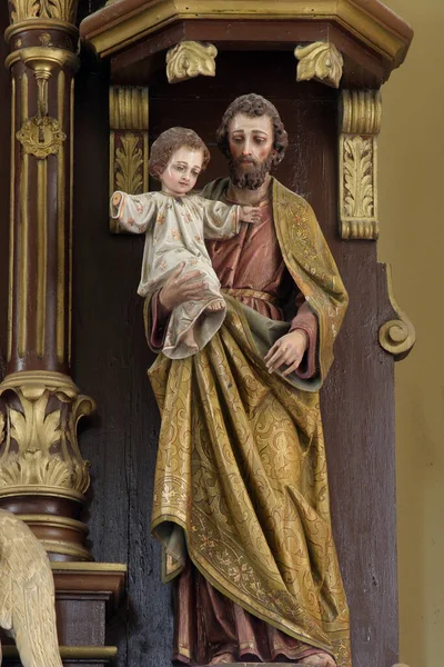 Святой Иосиф Алтарь Святого Валентина Церкви Святого Мартина Брезницком Гуме — стоковое фото