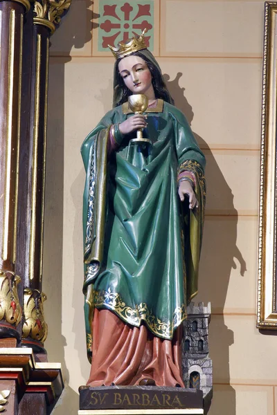 Saint Barbara Statue Altar Saint Anthony Padua Parish Church Annunciation — Stock Photo, Image