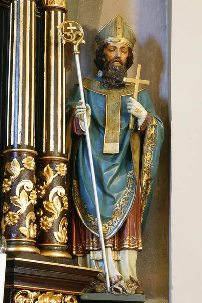 Saint Valentine Staty Tre Heliga Kungarnas Altare Kyrkan Clare Assisi — Stockfoto