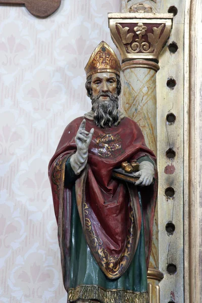 Saint Nicholas Statue Saint Anthony Padua Altar Church Saint Barbara — Stock Photo, Image