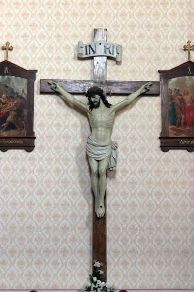 Croix Dans Église Sainte Barbara Carevdar Croatie — Photo