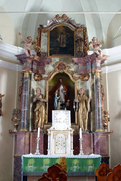 Altar San Valentín Parroquia Visitación Virgen María Vinagora Croacia —  Fotos de Stock
