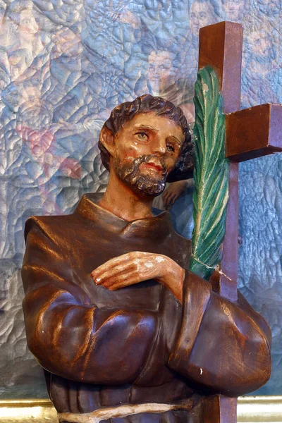 San Nicolás Tavelic Estatua Altar Todos Los Santos Iglesia Parroquial —  Fotos de Stock