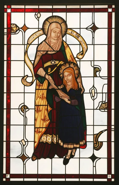 Saint Anne Stained Glass Window Church Saint Anne Bjelovar Croatia — Stockfoto