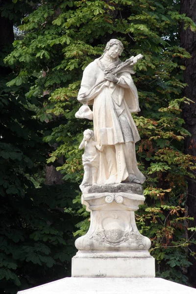 Johannes Van Nepomuk Standbeeld Voor Kathedraal Van Teresa Van Avila — Stockfoto