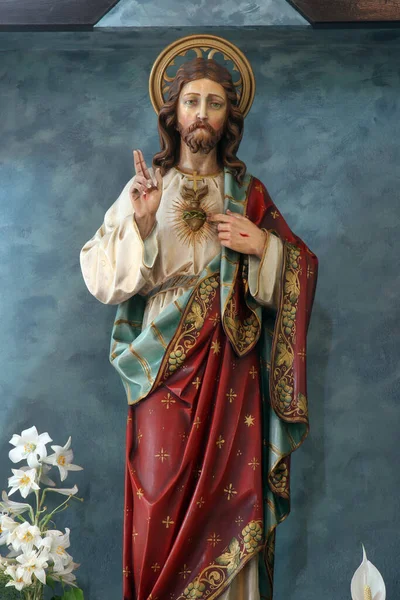 Posvátné Srdce Ježíše Oltář Kostele Svatého Antonína Padovy Bjelovaru Chorvatsko — Stock fotografie