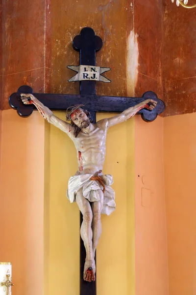 Cruz Igreja Assunção Virgem Maria Zlatar Croácia — Fotografia de Stock