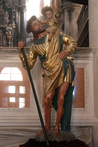Christopher Statue Katedralen James Sibenik Kroatien - Stock-foto