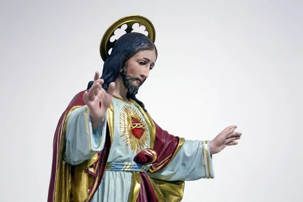 Posvátné Srdce Ježíše Socha Kostele Nanebevzetí Panny Marie Brodsku Vinogorje — Stock fotografie