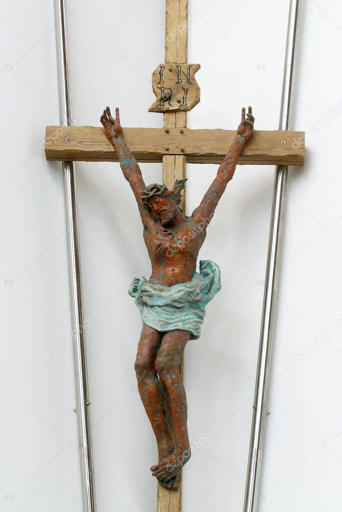 Crucifix in the parish church of Blessed Aloysius Stepinac in Velika Gorica, Croatia
