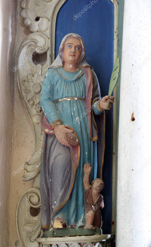St. Elizabeth of Hungary, statue on the altar of St. Three Kings in the church of Our Lady of the Snows in Volavje, Croatia
