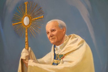 Papa 2. John Paul, Hırvatistan 'ın Marija Bistrica kentindeki Bakire Meryem Bazilikasının sunağı