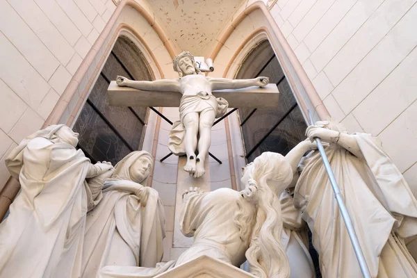 Crucificação Basílica Assunção Virgem Maria Marija Bistrica Croácia — Fotografia de Stock
