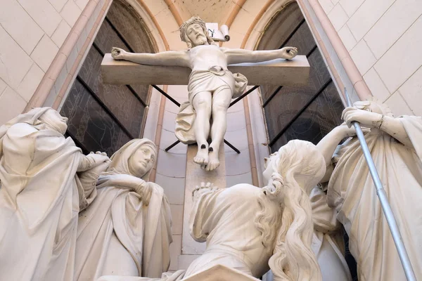 Crucificação Basílica Assunção Virgem Maria Marija Bistrica Croácia — Fotografia de Stock