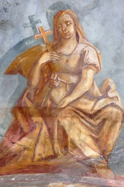 Fresco Virtue Faith Church All Saints Sesvete Croatia — Stock Photo, Image