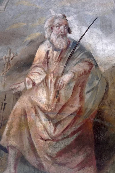 Мойсей Фреска Церкві Всіх Святих Сесеветі Хорватія — стокове фото