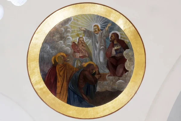 Trasfigurazione Cristo Affresco Nella Chiesa Tutti Santi Sesvete Croazia — Foto Stock