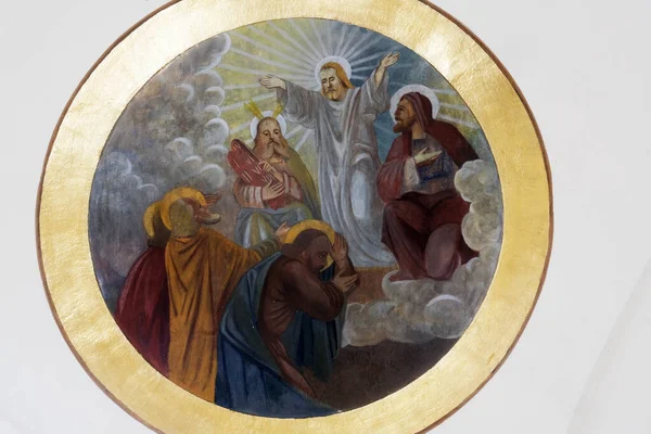 Преображение Христа Фреска Церкви Святых Сесвете Хорватия — стоковое фото