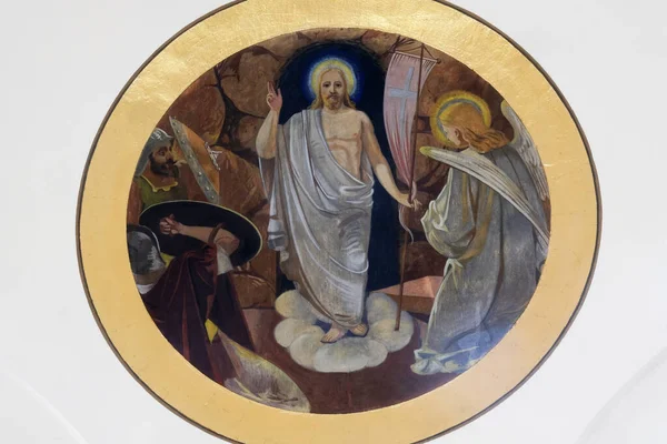 Воскресение Христово Фреска Храме Святых Сесвете Хорватия — стоковое фото