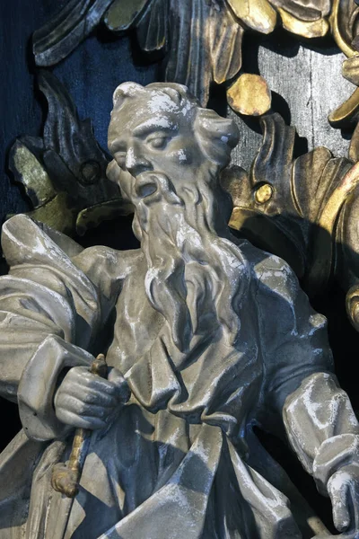 Saint Paul Statue Dans Chapelle Notre Dame Kamenita Vrata Porte — Photo
