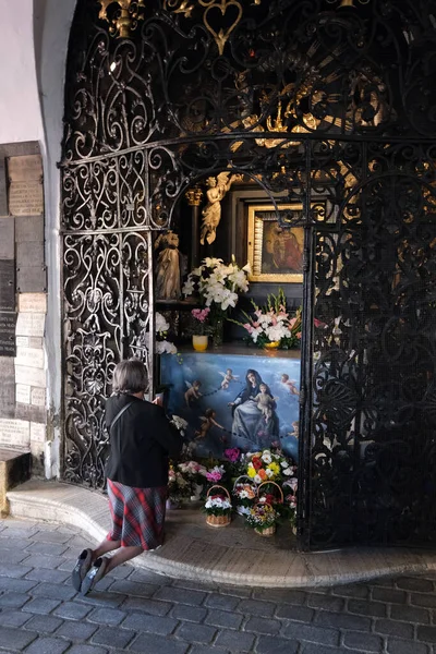 Hırvatistan Başkenti Zagreb Deki Kamenita Vrata Taş Kapı Kilisesi Nde — Stok fotoğraf