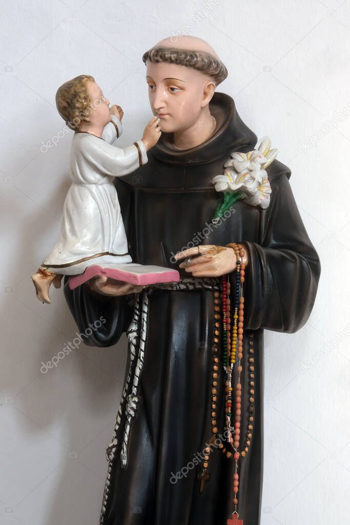 Saint Anthony of Padua, statue in the Church of All Saints in Sesvete, Croatia