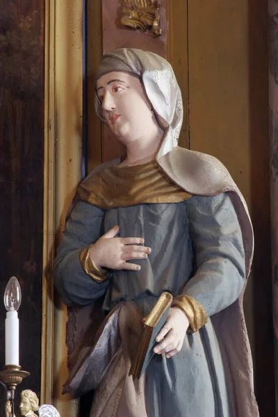 Isabel Estátua Altar Mor Igreja São João Batista Gornja Jelenska — Fotografia de Stock