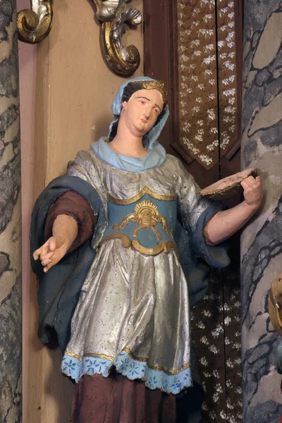 Сент Люсия Статуя Святой Варвары Церкви Святого Иоанна Крестителя Горня — стоковое фото