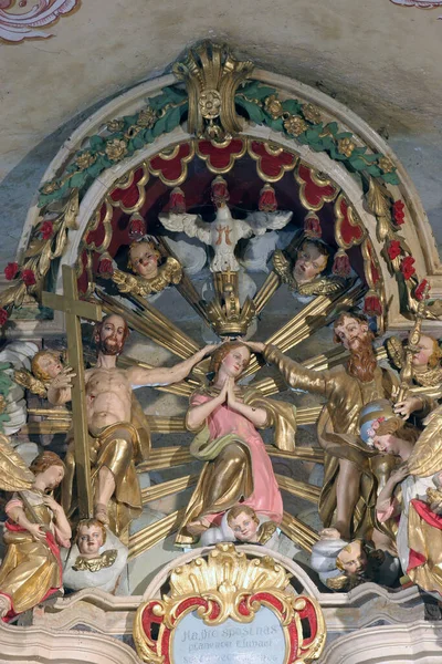 Couronnement Vierge Marie Maître Autel Dans Église Notre Dame Dol — Photo