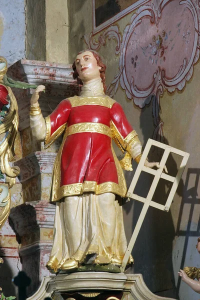 São Lourenço Roma Estátua Altar Mor Igreja Nossa Senhora Dol — Fotografia de Stock