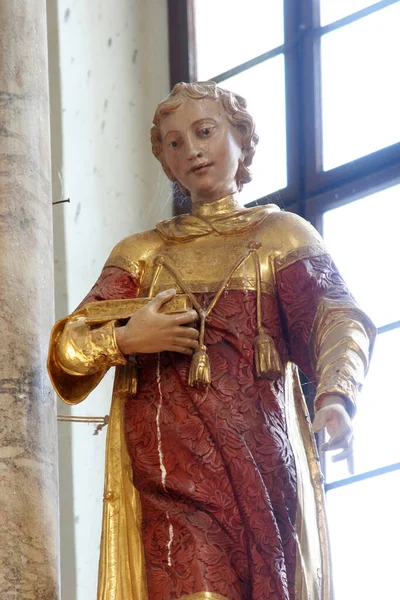 Estatua Santo Altar Mayor Iglesia Asunción Virgen María Glogovnica Croacia — Foto de Stock