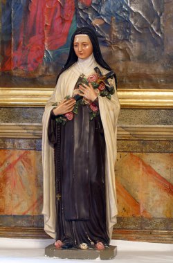 Saint Teresa, a statue on the altar of the Magi in the Church of the Visitation of the Virgin Mary in Vinagora, Croatia