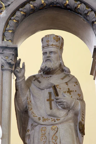 Святий Кирило Головний Вівтар Церкви Святого Мавра Абата Босільєво Хорватія — стокове фото