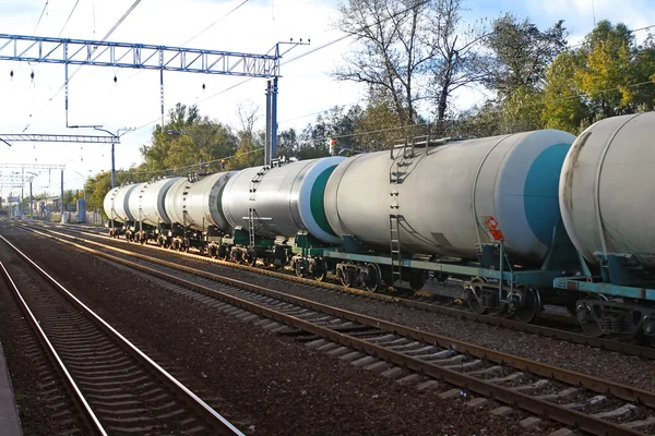 Nádrže s palivem po železnici — Stock fotografie
