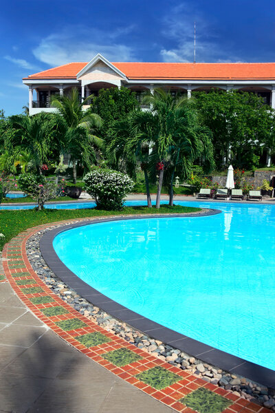 Tropical resort with swimming pool