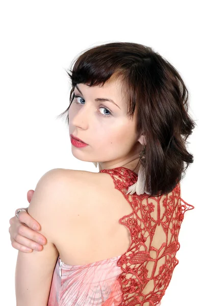 섹시 한 백인 젊은 여자의 클로 우즈 업 초상화 — 스톡 사진
