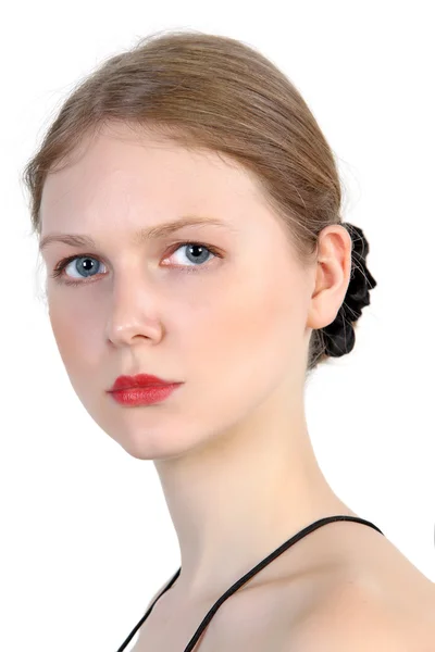 Close up ritratto di una giovane ragazza di bellezza — Foto Stock