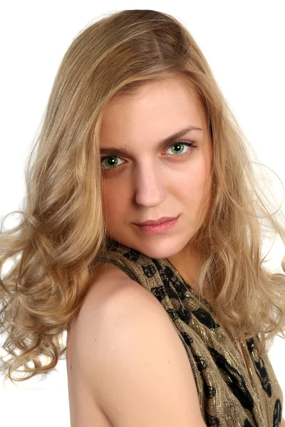 Portrét mladé atraktivní blondýnka — Stock fotografie