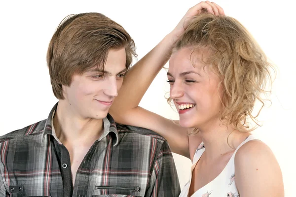 Portrait of beautiful happy couple — Stock Photo, Image