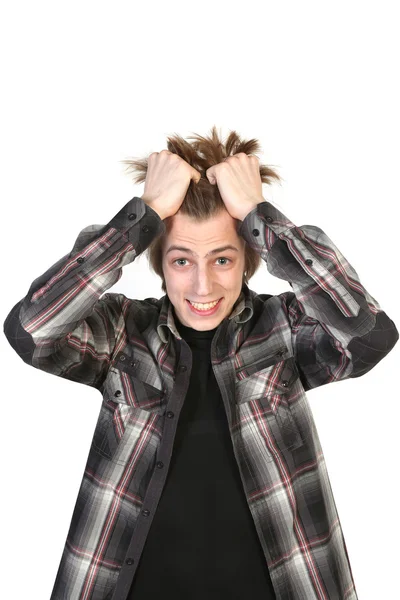 Stressed young caucasian man — Stock Photo, Image