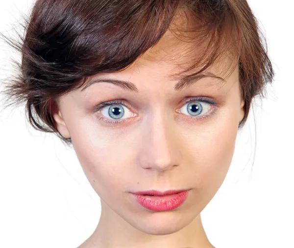 Surprised young caucasian woman — Stock Photo, Image