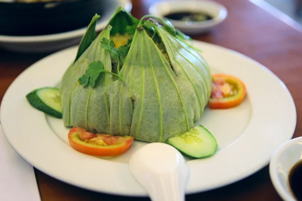 Rice in lotus leaf — Stock Photo, Image