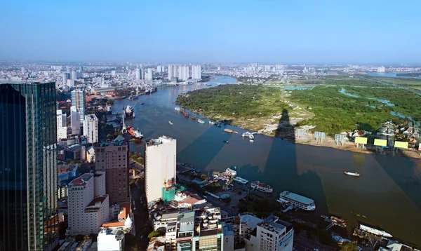 Vista da cidade de Ho Chi Minh da torre financeira de Bitexco . — Fotografia de Stock