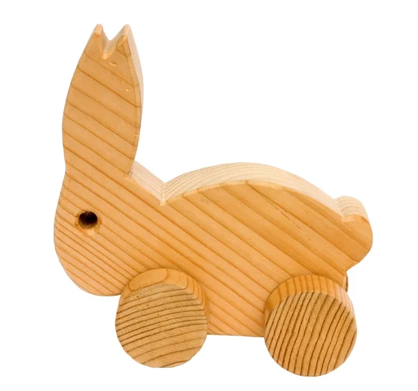 Oude houten speelgoed konijn — Stockfoto