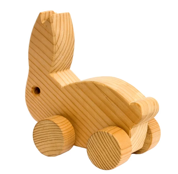 Vintage wooden toy rabbit — Stock Photo, Image