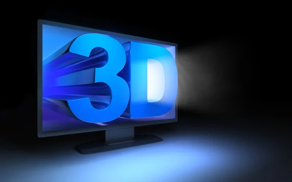 3D televize v temnotách — Stock fotografie