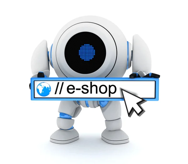 Robot en e-shop — Stockfoto