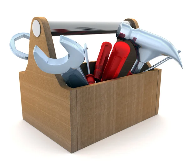 Tools and box — Stock Photo, Image